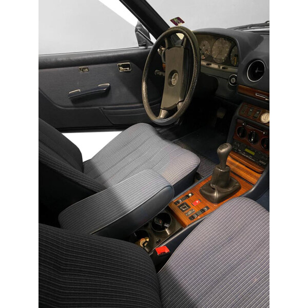 Mittelarmlehne Armlehne für Mercedes W123 Stoff blau Polstercode 052