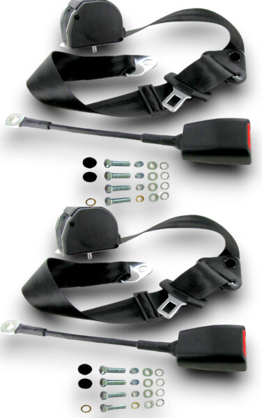 Sicherheitsgurt Gurt Dreipunkt 22 cm schwarz für Opel Ascona B Set