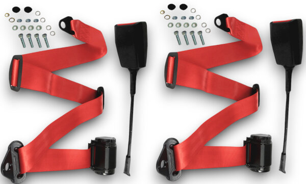 Sicherheitsgurt Gurt Dreipunkt 16 cm rot für Volvo P1800 Set