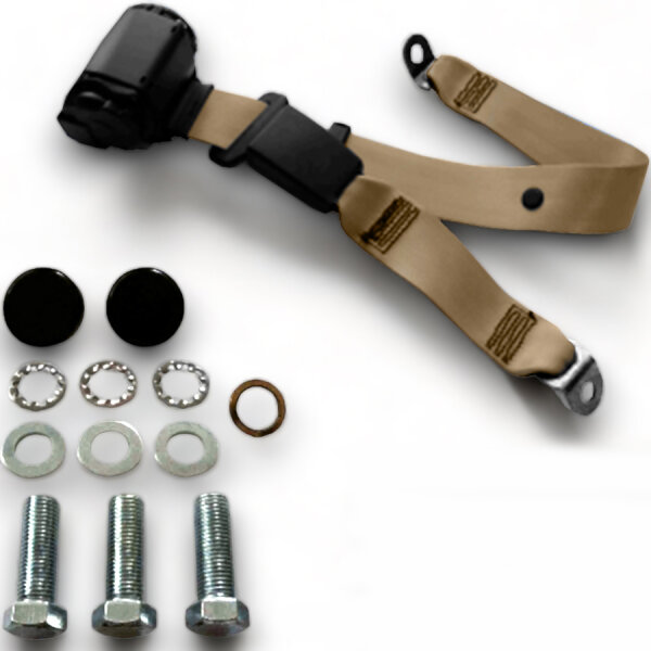 Sicherheitsgurt Gurt Dreipunkt hinten 30 cm Bandschloss beige für Ford Orion 4-t rer Ab 1975