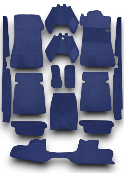 Teppichsatz Teppich Gummi Velours passend für Mercedes Benz W111 Coupe blau