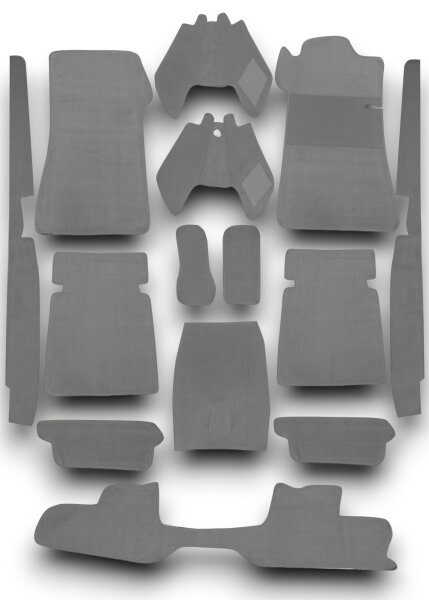 Teppichsatz Teppich Gummi Velours passend für Mercedes Benz W111 Coupe grau