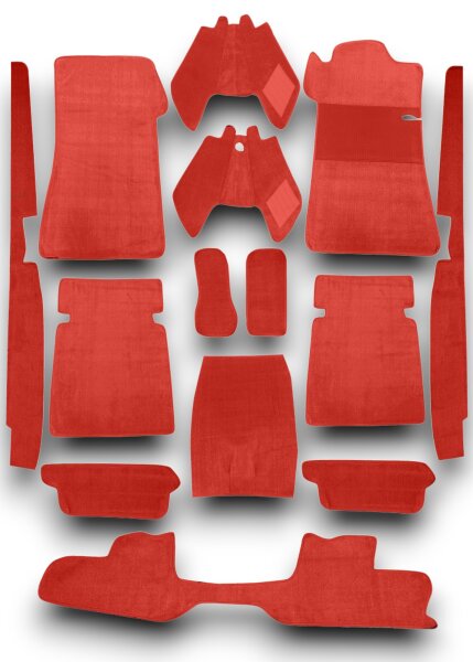 Teppichsatz Teppich Gummi Velours passend für Mercedes Benz W111 Coupe rot