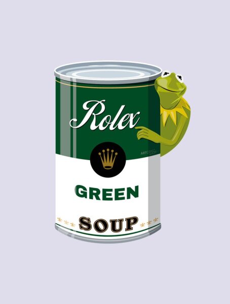 Acrylglas Pop Art Wandbild Acrylbild Artcryl Green Soup Motiv