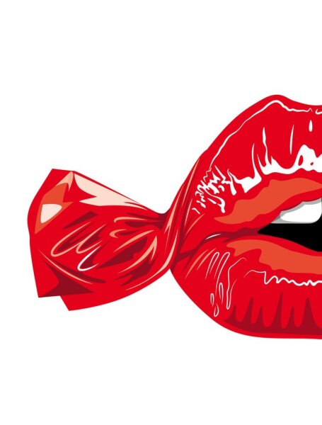 Acrylglas Pop Art Wandbild Acrylbild Artcryl Sweet Kiss Motiv
