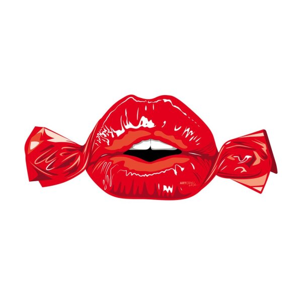 Acrylglas Pop Art Wandbild Acrylbild Artcryl Sweet Kiss Motiv