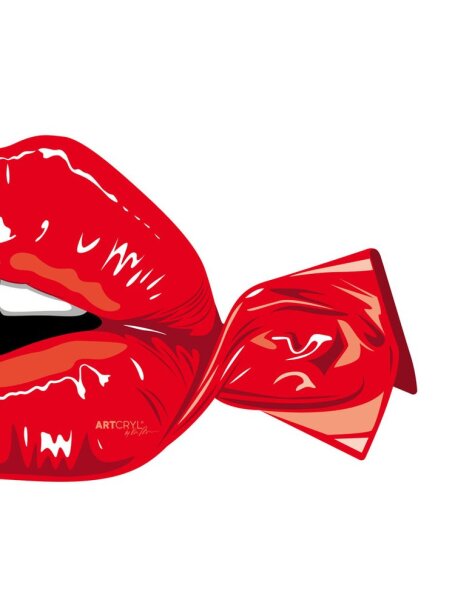 Acrylglas Pop Art Wandbild Acrylbild Artcryl Sweet Kiss Motiv