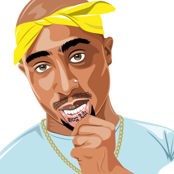 Acrylglas Pop Art Wandbild Acrylbild Artcryl Tupac Hug Life Motiv