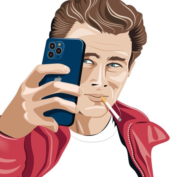 Acrylglas Pop Art Wandbild Acrylbild Artcryl Selfie James Dean Motiv