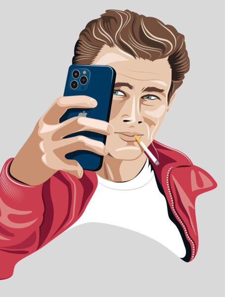 Acrylglas Pop Art Wandbild Acrylbild Artcryl Selfie James Dean Motiv