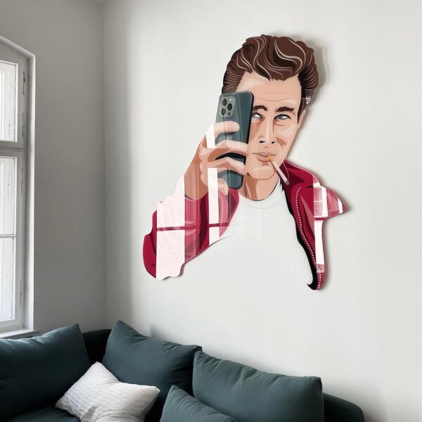 Acrylglas Pop Art Wandbild Acrylbild Artcryl Selfie James Dean Motiv