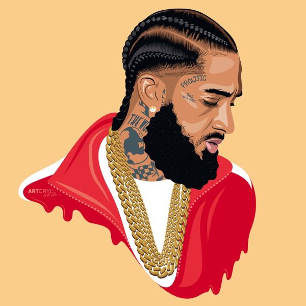 Acrylglas Pop Art Wandbild Acrylbild Artcryl Nipsey Motiv