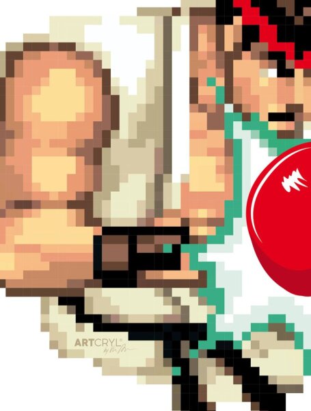 Acrylglas Pop Art Wandbild Acrylbild Artcryl Ali vs. Ryu Motiv