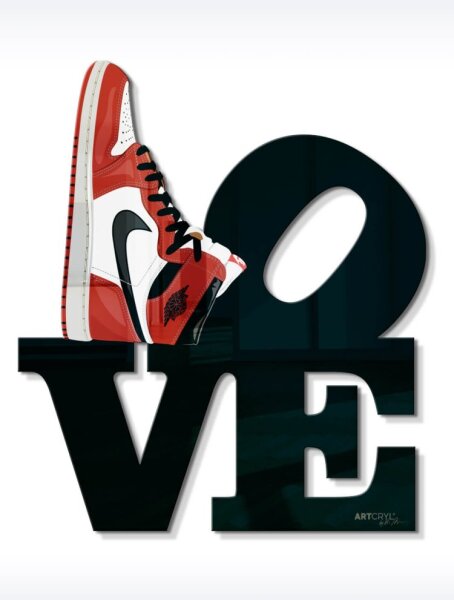 Acrylglas Pop Art Wandbild Mini Acrylbild Artcryl Love Is In The Air Jordan mini Motiv