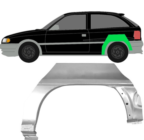 Hinterer Radlauf für Opel Vauxhall Astra F 1991 - 2002 links