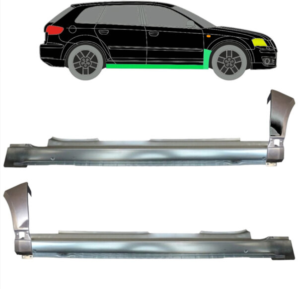 Vorne Schweller & Vorne Kotflügel für Audi A3 8p 5 Tür 2003 - 2012 links