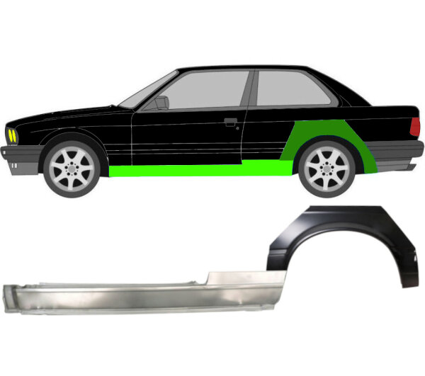 2 Tür Radlauf Turblech & Schweller Turblech für Bmw 3 E30 1982 - 1987 links