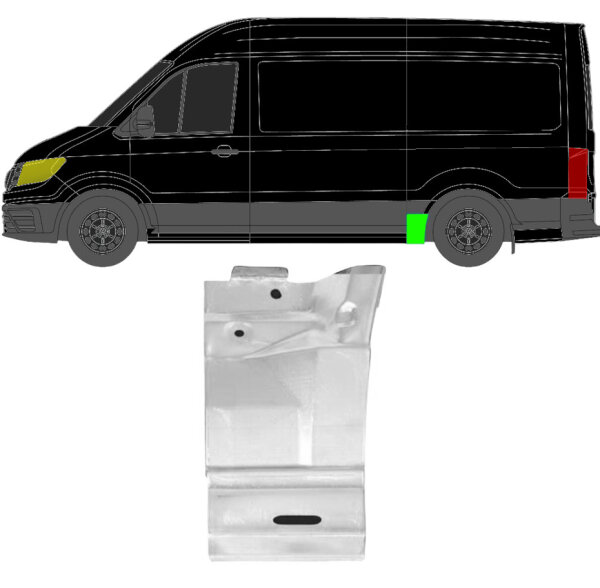 Mittel Hinten Kotflügel Blech für Volkswagen Crafter Mittel 2017 links