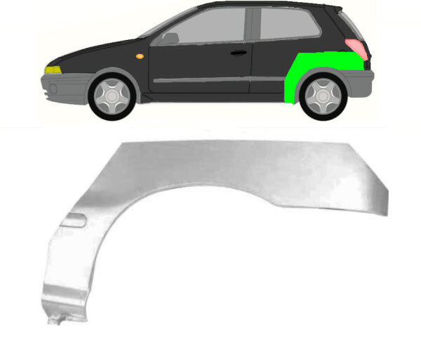 Hinten Radlauf Blech für Fiat Bravo 3 Tür 1995 - 2001 links