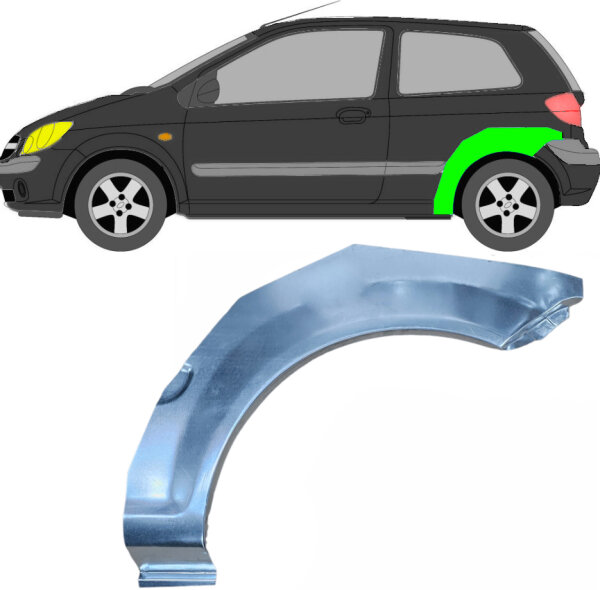 3 Tür Radlauf Blech für Hyundai Getz 2002 - 2010 links