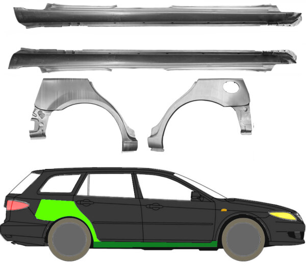 Radlauf & Schweller Blech Satz für Mazda 6Kombi 2002 - 2007 rechts