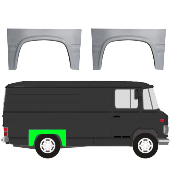 Hinten Kotflügel Blech für Mercedes 406 - 608d 1968 - 1986 rechts & links