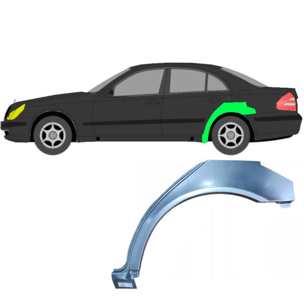 Hinten Radlauf Blech für Mercedes E - Klasse W211 E211 2002 - 2009 links