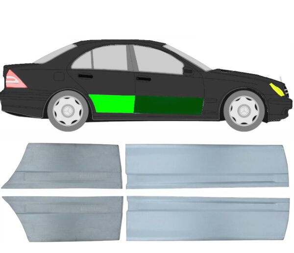 Mittleres Türblech Hinten & vorne Satz für Mercedes C - Klasse W203 00 -07 rechts & links