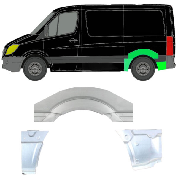 Hinten Kurz Kotflügel Blech Satz für Volkswagen Crafter Ab 2006 links