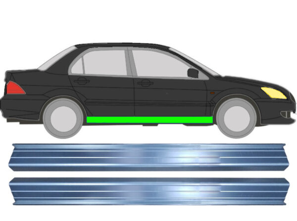 Schweller Blech Satz für Mitsubishi Lancer 2003 - 2008 rechts & links