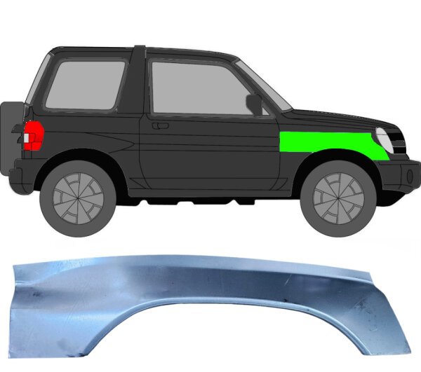 Hinten Vorne Kotflügel Blech für Mitsubishi Pajero Pinin 1998 - 2007 rechts