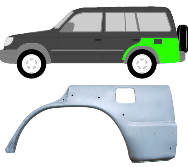 Hinten Kotflügel Blech für Mitsubishi Pajero 1991 - 1999 links