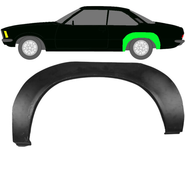Hinten Radlauf Blech für Opel Rekord D 1972 - 1977 links