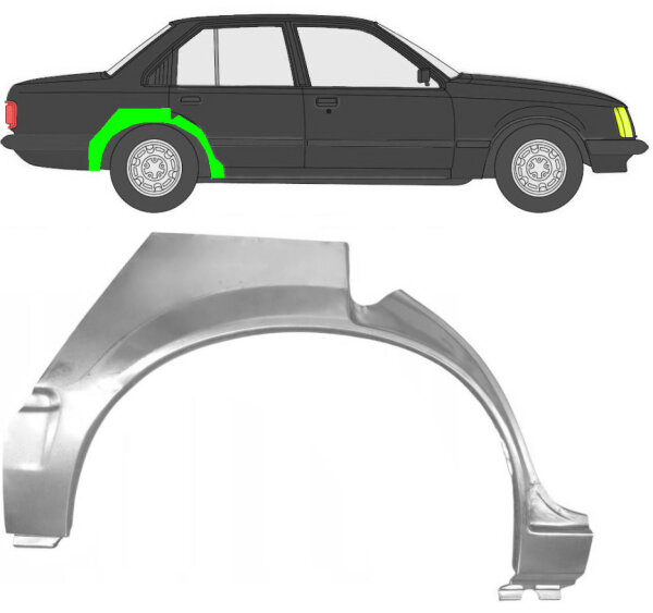 Hinten Radlauf Blech für Opel Rekord E 1982 - 1986 rechts