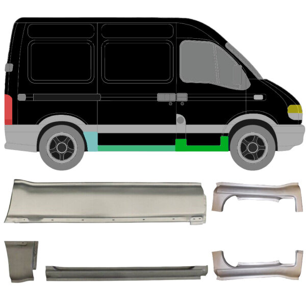 Kurz Blech Satz für Opel Oder Vauxhall Movano 1998 - 2010 rechts & links