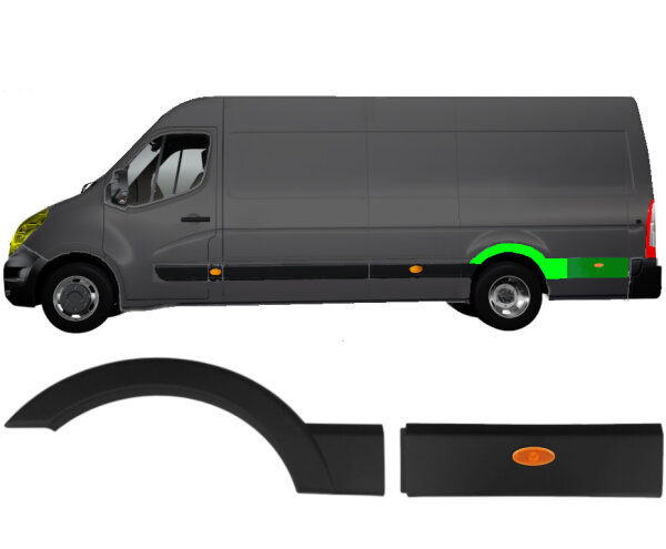 Hinten Seitenleiste Extra Lang Satz für Renault Master Ab 2010 links