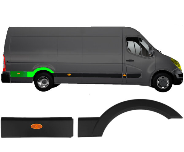 Hinten Seitenleiste Extra Lang Satz für Opel Movano Ab 2010 rechts