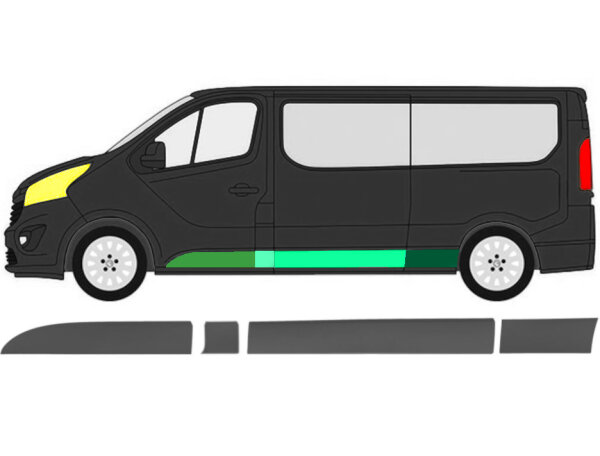 Lang Seitenleiste Satz für Vauxhall Vivaro Ab 2014 links