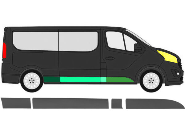 Lang Seitenleiste Satz für Opel Vivaro Ab 2014 rechts