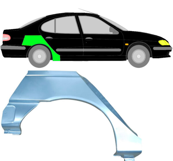 Hinten Radlauf Blech für Renault Megane Klasseic 1995 - 2003 rechts