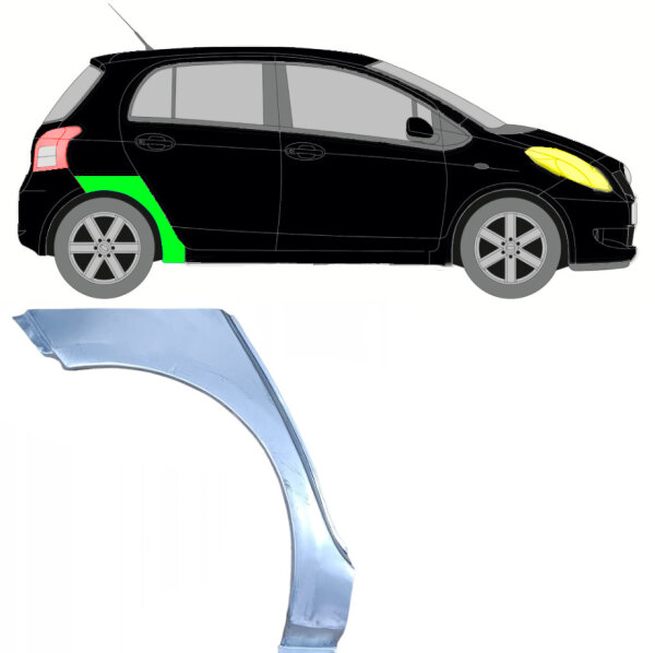 Hinten 5 Tür Radlauf Blech für Toyota Yaris 2006 - 2011 rechts