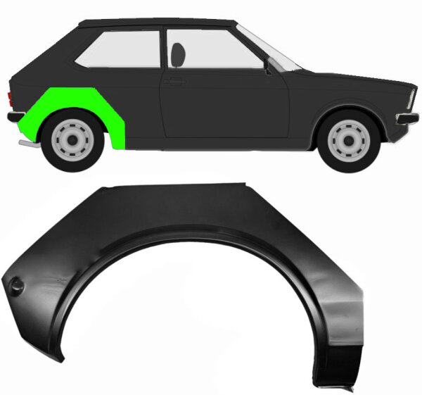 Hinten Radlauf Blech für Audi 50 1974 - 1978 rechts