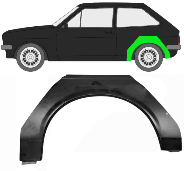 Hinten Radlauf Blech für Ford Fiesta 1976 - 1983 links
