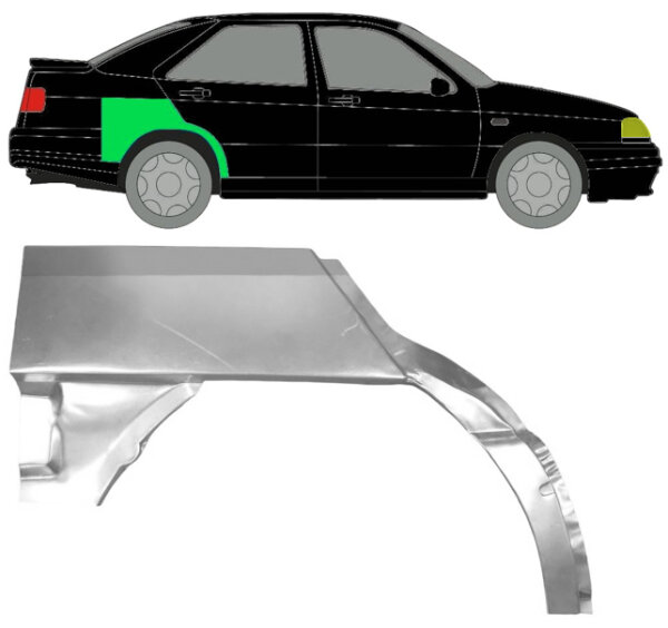 Hinten Radlauf Blech für Seat Toledo I 1991 - 1999 rechts