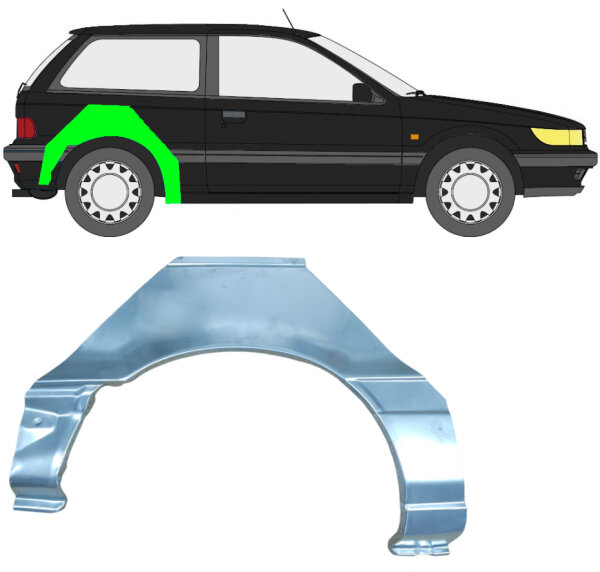 Hinten Radlauf Blech Panel für Mitsubishi Lancer 1988 - 1992 rechts