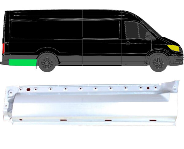 Hinten Extra Lang Kotflügel Blech für Volkswagen Crafter Ab 2017 rechts