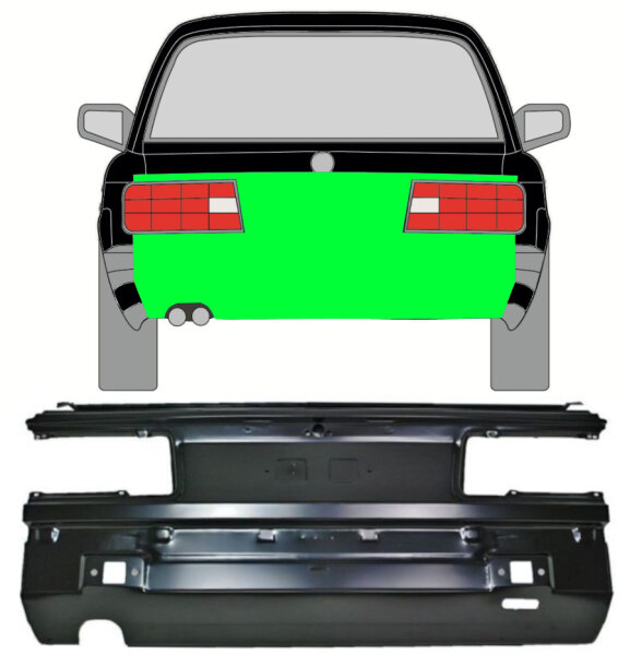 Hinten Rückwand Blech für Bmw 3 E30 1987 - 1994