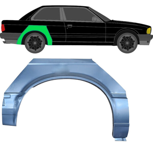 Hinten 2 Tür Radlauf Blech für Bmw 3 E30 1982 - 1987 rechts