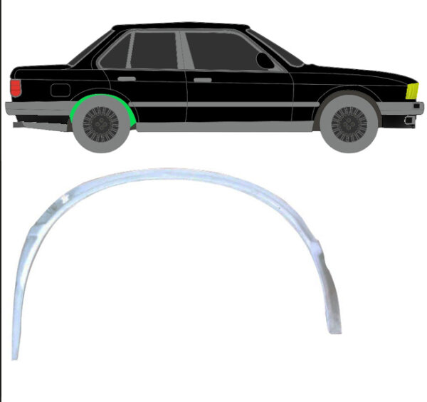Hinten Innen Radlauf Blech für Bmw 3 E30 1982 - 1987 rechts
