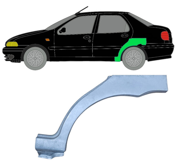 Hinten Radlauf Blech für Fiat Siena 1997 - 2001 links